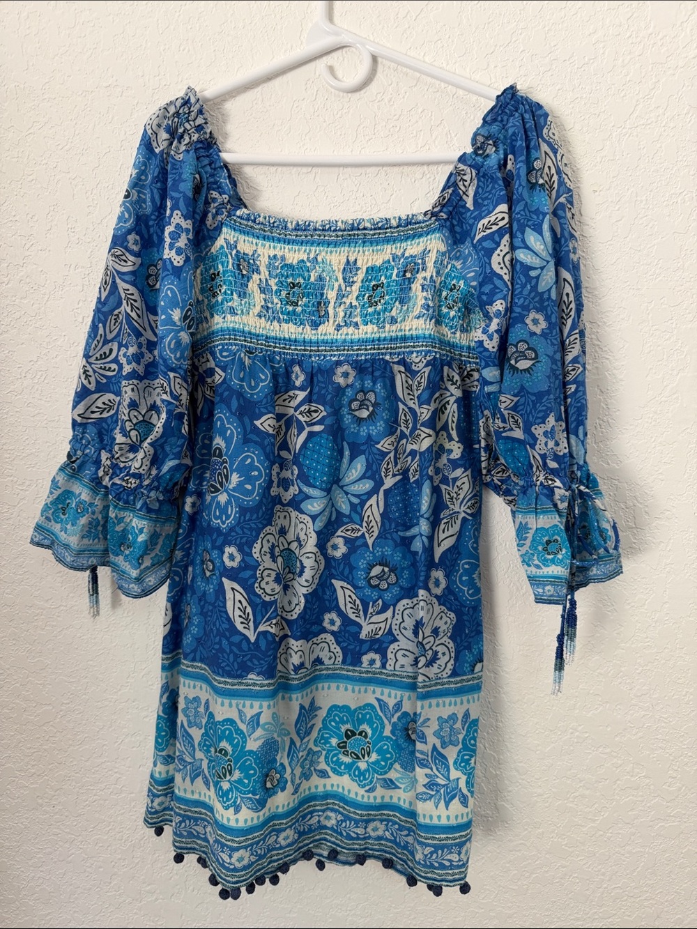 FARM Rio Blue & Turquoise Floral Mini Dress